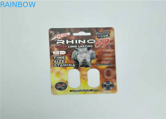 Male Sexual Performance Enhancing Pills Blister Card Packaging Rhino 99 50k 150k 3d Effect Card