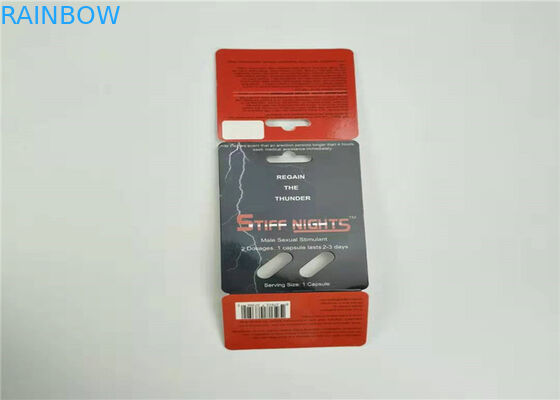 Pill Medicine Two Capsules Blister Packaging Card Rhino 69 Card With Plastic Cover Bottle