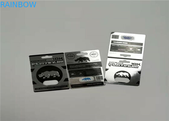 Capsule Plastic Blister Packaging Sex Pill 3D Card Rhino 8-50000 Pattern With Plastic Cover