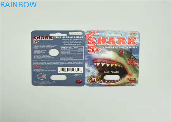 Eco Friendly Blister Card Packaging Rhino 7 Paper Card Display Box For Male Enhancer Capsule
