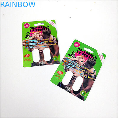 Green Printing Blister Card Packaging Mamba 3d Effect For Capsule Sex Pills Pack