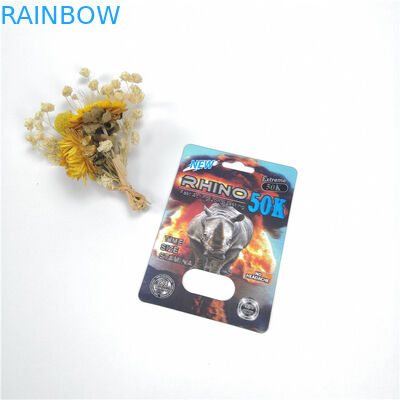 Customized Color 3d Blister Card Fire Rhino 50K Male Enhancement Pill Packaging