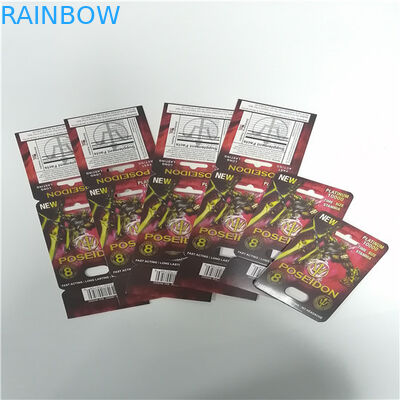 Sexual Power Capsule Packaging 3D Blister Cards Poseidon For Panther / Mamba / Rhino V7 Pills