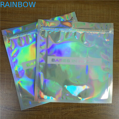 Zip Lock Sock Aluminium Foil Pouch Clothes Packaging Clear Front Hologram Bags