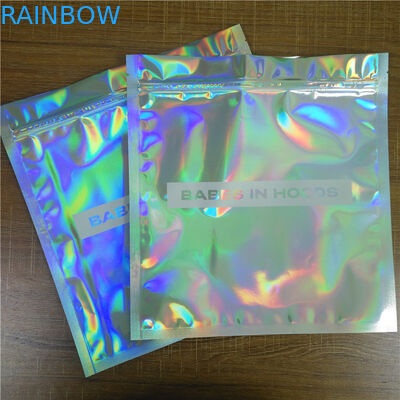 Clothes Underwear Packaging Stand Up Zipper Pouch Bags Iridescent Glitter Holographic k