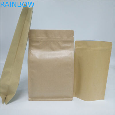 Aluminum Foil Side Gusset Recycled Kraft Paper Coffee Bag Doypack Flat Bottom Pouch