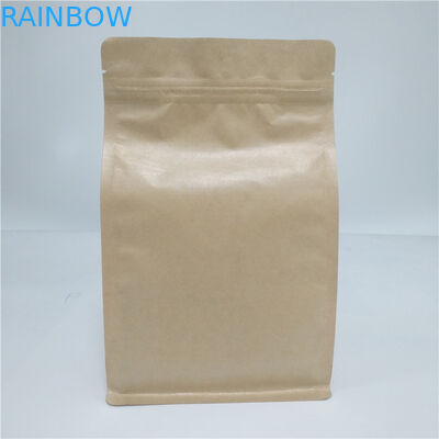 Aluminum Foil Side Gusset Recycled Kraft Paper Coffee Bag Doypack Flat Bottom Pouch