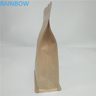 Aluminum Foil Side Gusset Recycled Kraft Paper Coffee Bag Doypack Flat Bottom Pouch