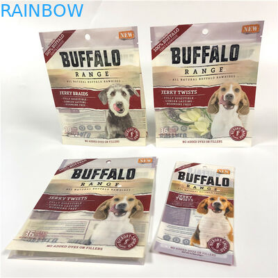 Strong Sealing Smell Proof Pet Food Bag UV Logo Printed With Easy Opening Tear Notches
