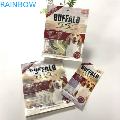 Strong Sealing Smell Proof Pet Food Bag UV Logo Printed With Easy Opening Tear Notches