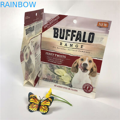 Strong Sealing Smell Proof Pet Food Bag UV Logo Printed With Easy Opening Tear Notches