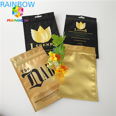 Matte Glossy k Plastic Bags Packaging Metallic Gold Foil Sachet For Cbd Kratom