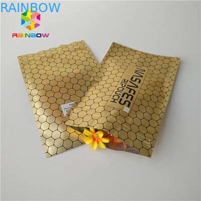 Matte Glossy k Plastic Bags Packaging Metallic Gold Foil Sachet For Cbd Kratom