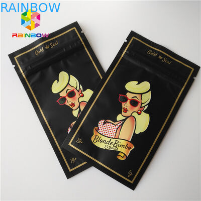 Resealable Custom k Bags 1G Mylar Pouch Smell Proof CBD Hemp Weed Packaging