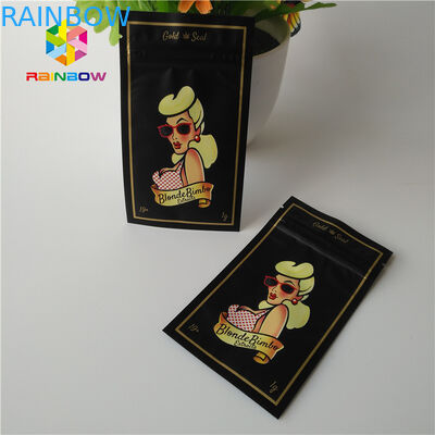 Resealable Custom k Bags 1G Mylar Pouch Smell Proof CBD Hemp Weed Packaging