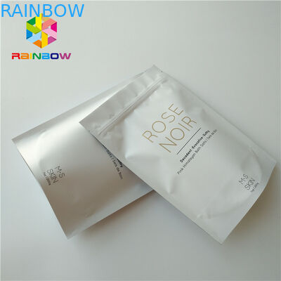 White Plastic Stand Up Body Scrub Cosmetic Packaging Bag For Sea Salt Bathing Skin Care