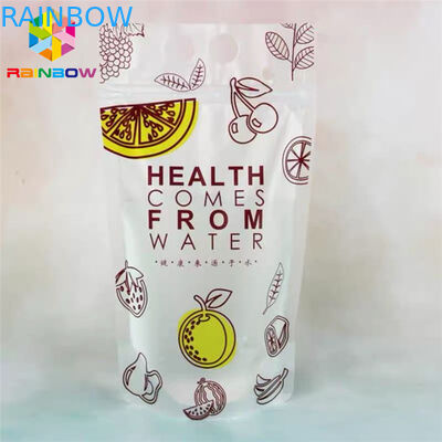 Transparent Liquid Drink Food Pouch Packaging Bags Stand Up FDA With Handles / Straws