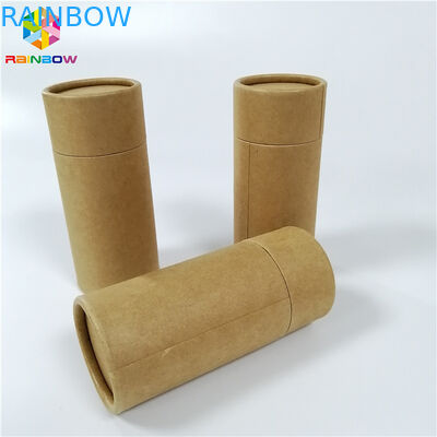 Round Kraft Paper Box Packaging Tube Push Up Lid CMYK Color For Food Packaging