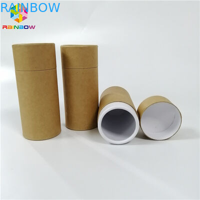 Round Kraft Paper Box Packaging Tube Push Up Lid CMYK Color For Food Packaging