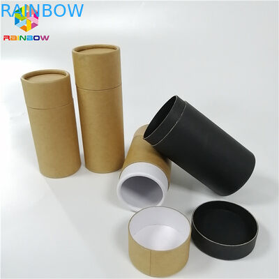 Round Kraft Paper Box Packaging Tube Push Up Lid CMYK Color For Food Packaging