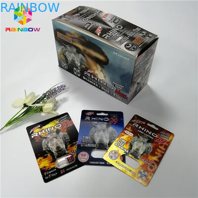 Male Enhancement Sex Pills Blister Card Packaging Rhino 69 Capsule Plastic 3d Card Box