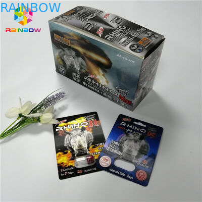 Rhino 69 Series Male Enhancement Sex Pills Packaging Blister Card Capsule Dispaly Paper Box