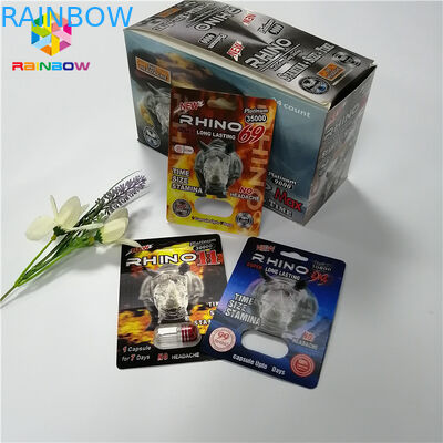 Rhino 69 Series Male Enhancement Sex Pills Packaging Blister Card Capsule Dispaly Paper Box