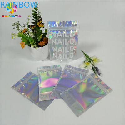 Digital Printing Zipper Plastic Stand Up Aluminum Foil Bag For Cosmetic / Eye Shadow