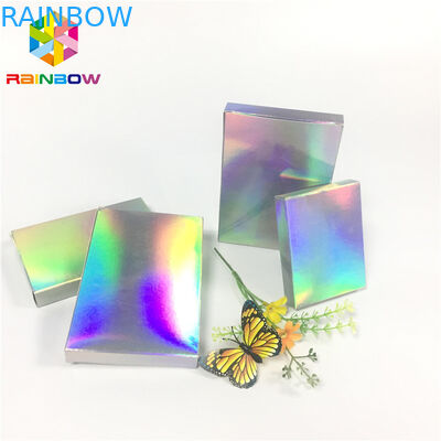 Rectangle Folding Hologram Paper Packaging Box For Cosmetics Eyelash Brush Facial Mask
