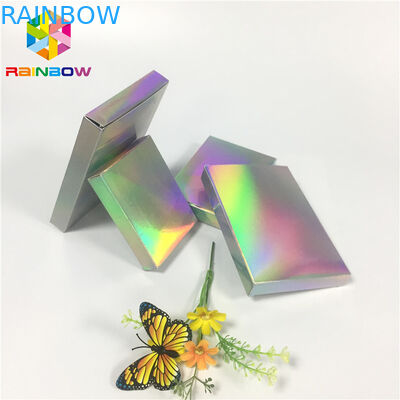 Rectangle Folding Hologram Paper Packaging Box For Cosmetics Eyelash Brush Facial Mask