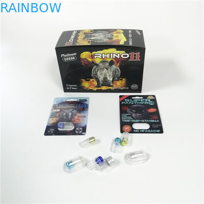 Logo Customized Sex Pills Blister Packaging Rhino Black Panther Male Enhancement Capsule Packages