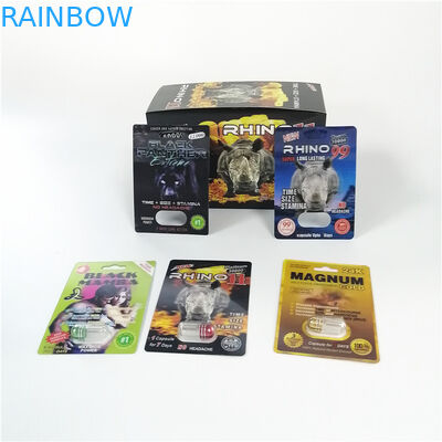 Sexual Enhancement Pills Blister Card Packaging Rhino Series For Powder Sex Capsule Pack