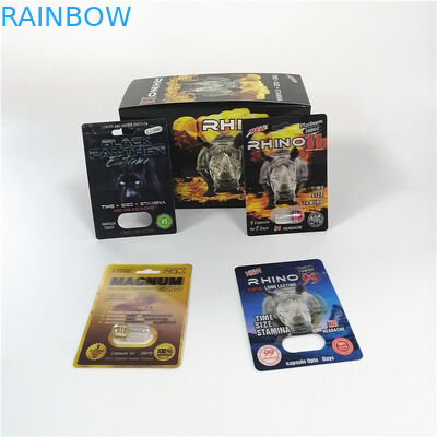 Sexual Enhancement Pills Blister Card Packaging Rhino Series For Powder Sex Capsule Pack