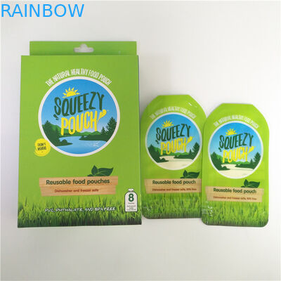 Reusable Spout Pouch Packaging BPA Free Custom Printed Double Zipper With Nozzle