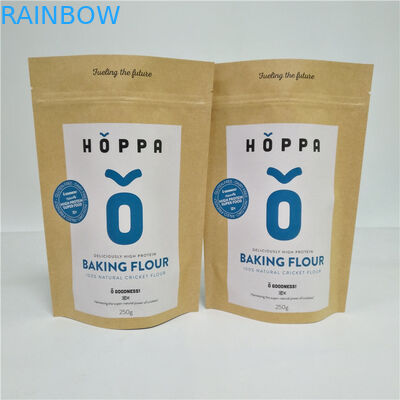 Natural Brown Customized Paper Bags Pouch For Tea Dried Food Nuts Spices Package