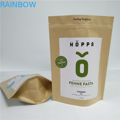 Kraft Paper Material Stand Up Pouch Peanut Protein Powder Packaging Gravure Printing