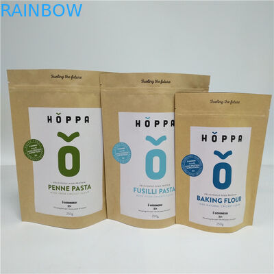 Kraft Paper Material Stand Up Pouch Peanut Protein Powder Packaging Gravure Printing