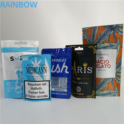 Gravure Printing Stand Up Bags Smell Proof For Sherbinskis Bacio Gelato Weed Leaf