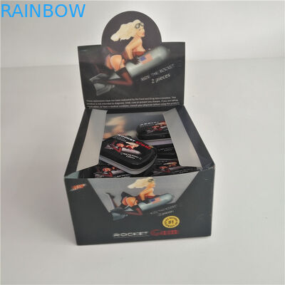 Custom Printed PVC Counter Cardboard Packaging Boxes Candy Bar With Aluminum Mint Tins