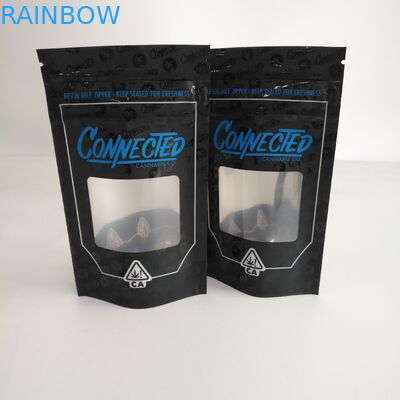 Smell Proof Resealable Zipper Stand Up Zipper Pouch With Window Aluminum Inside