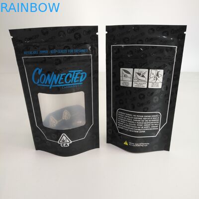 Smell Proof Resealable Zipper Stand Up Zipper Pouch With Window Aluminum Inside