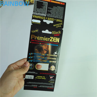 Premier ZEN Blister Pack Packaging Metallic Silver Paper Card For Male Enhancer Capsule