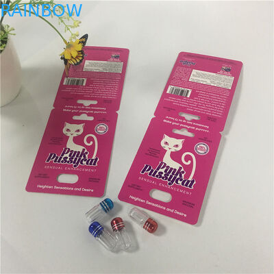Pink Pussy Cat Blister Card Packaging Display Box Male Enhancement Pill Packing