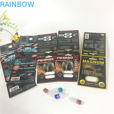 Man Sex Paper Blister Card Packaging Burro 30000 60000 Single Double Hole With Bottle