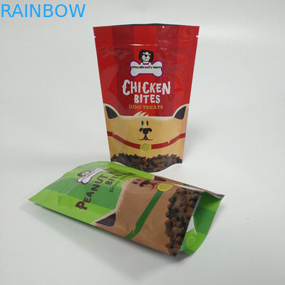k Foil Pouch Packaging Pet Food Bag 120 Micron Thickness With Clear Window