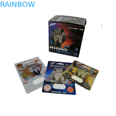 Slide Blister Insert Card Paper Box Packaging Rhino 69 Sex Pill 3d Packing Customized Size