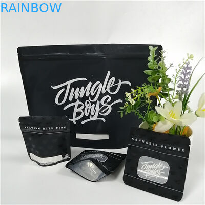 3.5g 28g Stand Up Zipper Pouch Bags Smell Proof Customized For Weed / Tobacco Leaf