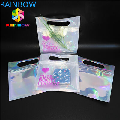 Bikini Garments Plastic Pouch Packaging Hologram 3d Material Stand Up Bag With Zipper