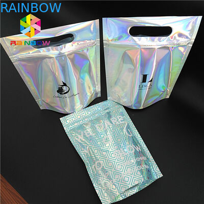 Bikini Garments Plastic Pouch Packaging Hologram 3d Material Stand Up Bag With Zipper