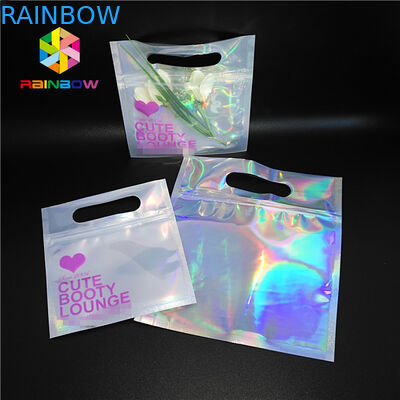 Bikini Garments Plastic Pouch Packaging Hologram 3d Material Stand Up Bag With Zipper